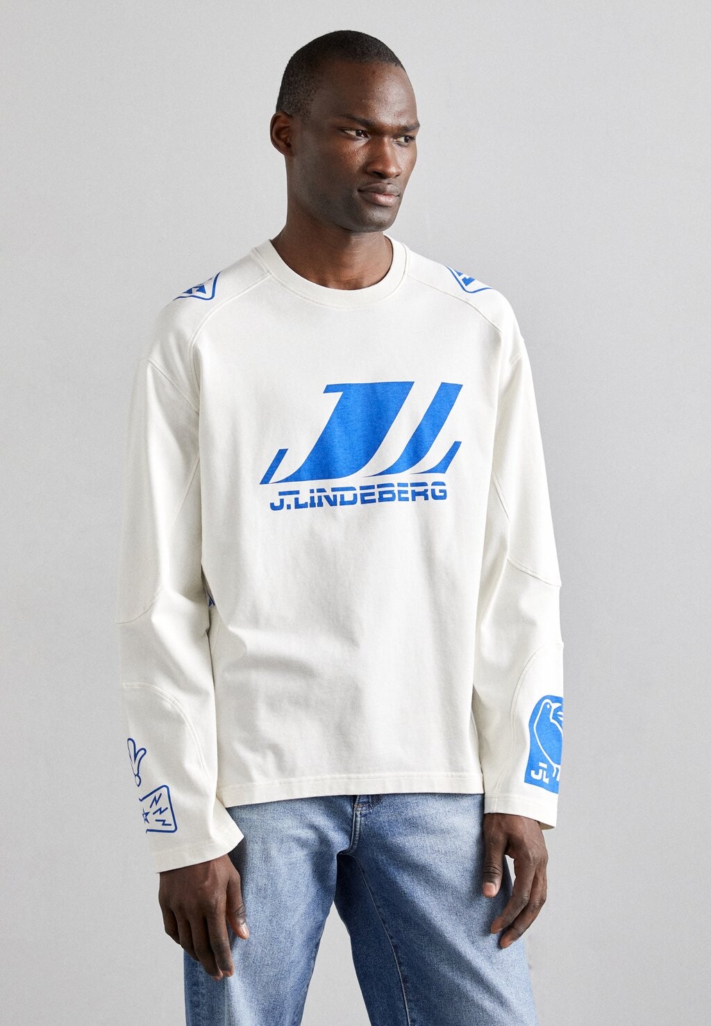 

Футболка с длинным рукавом Derk Longsleeve Moto Tee J.LINDEBERG, цвет cloud white