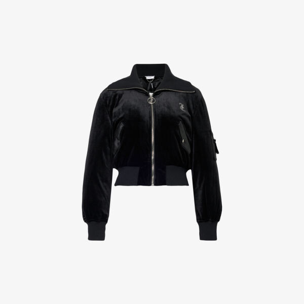 

Велюровый бомбер Rydell, украшенный стразами Juicy Couture, черный
