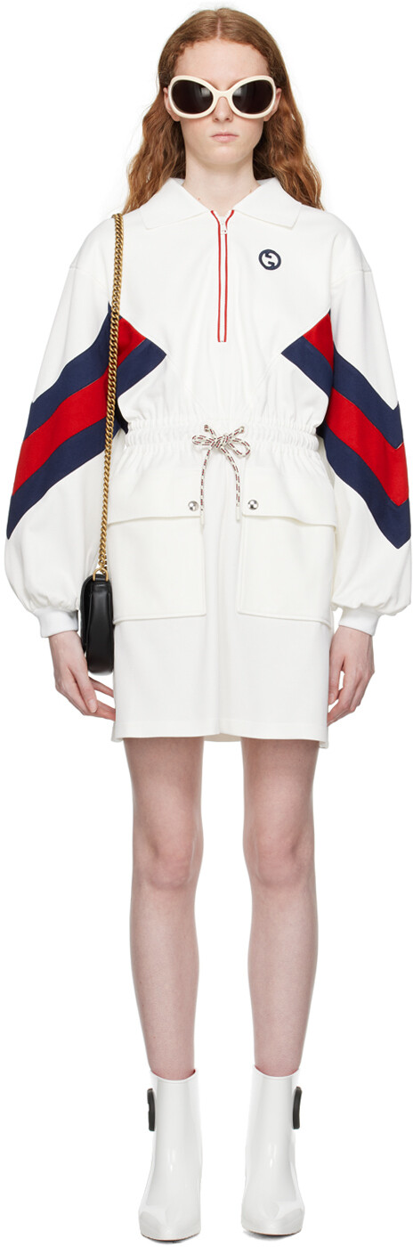 

Белое мини-платье Gucci Interlocking G