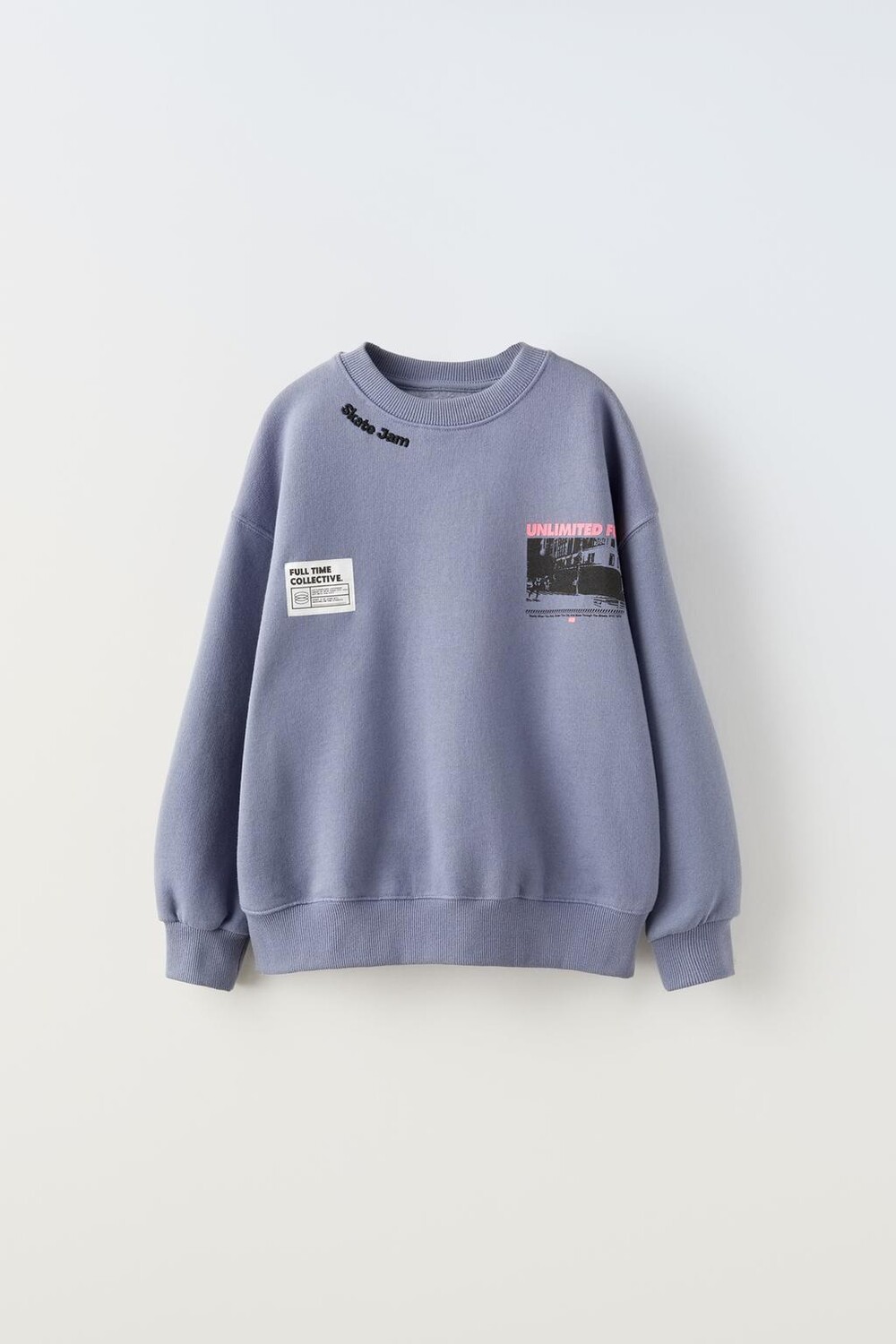 

Свитшот с принтом ZARA, голубоватый