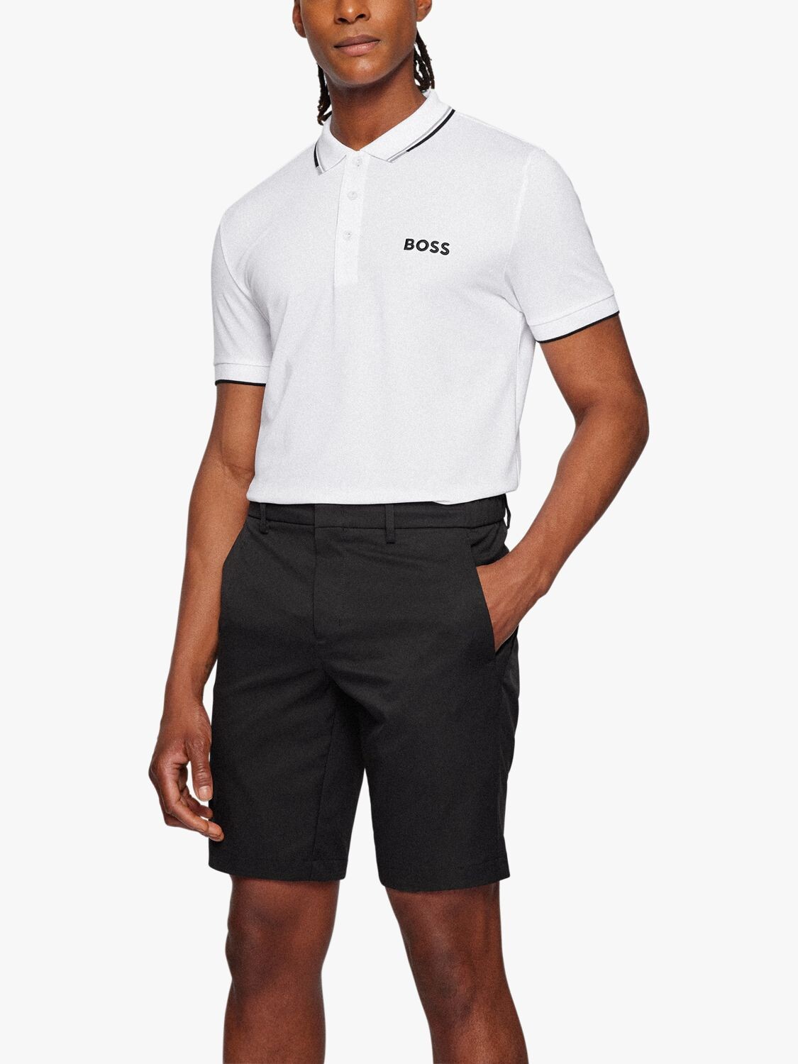 

Футболка-поло с короткими рукавами BOSS Paddy Pro HUGO BOSS, белый