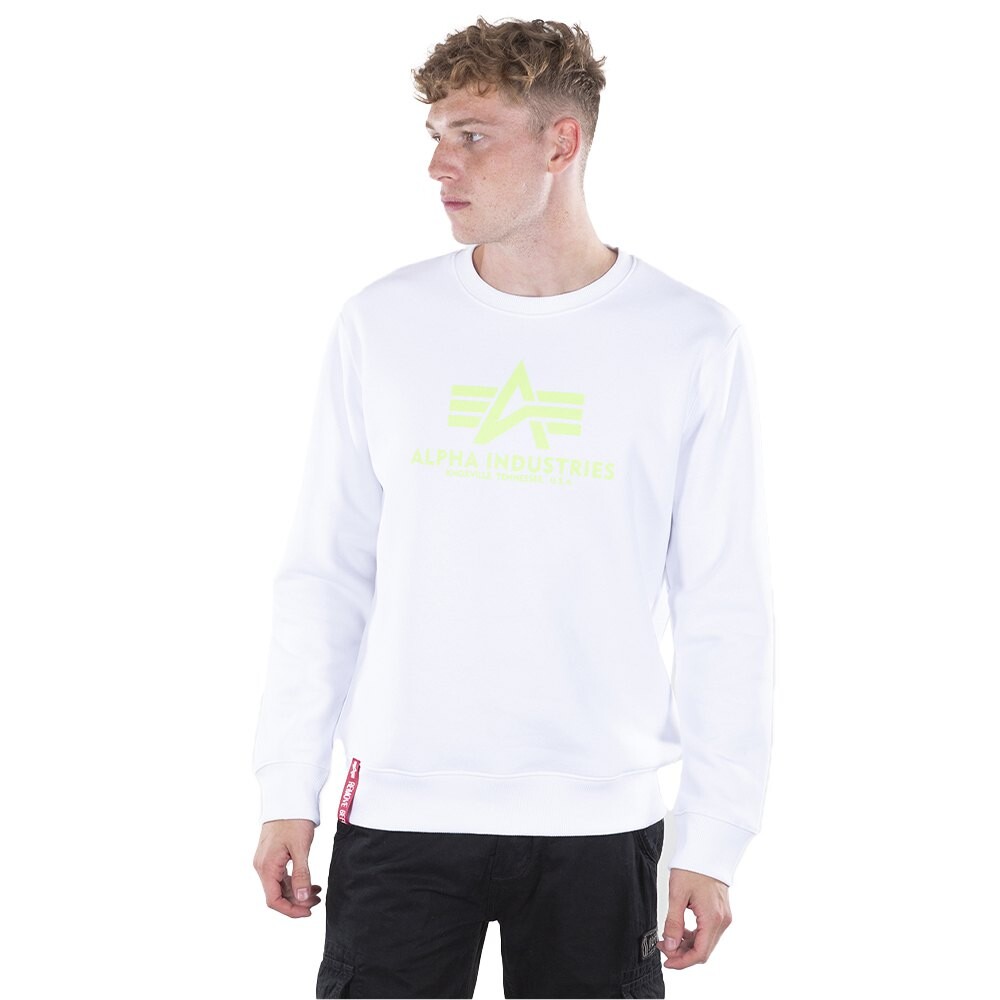 

Толстовка Alpha Industries Basic Neon Print, белый