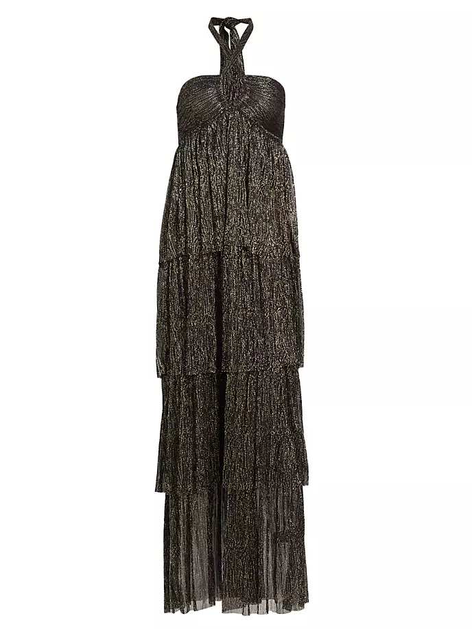 Многоярусное платье с бретелькой Tair Sabina Musáyev, черный платье макси с эффектом металлик afek плиссе sabina musáyev цвет sandstone