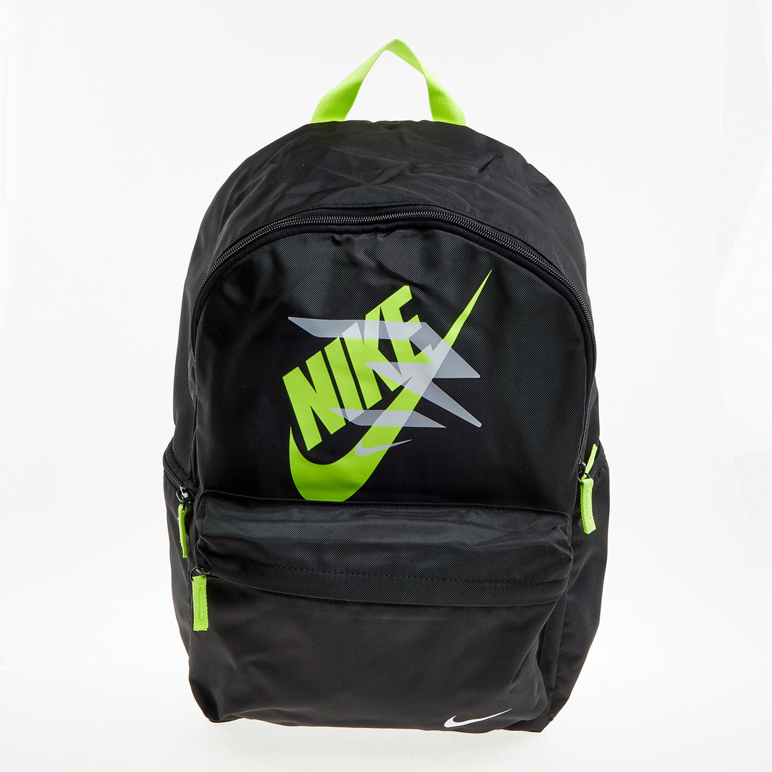 Черный рюкзак с неоново-зеленым логотипом Nike
