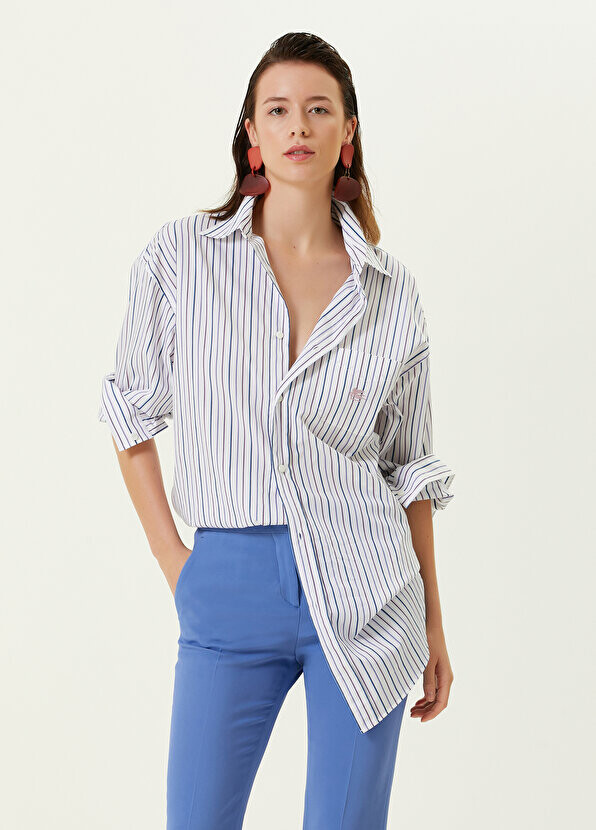

Синяя рубашка в белую полоску Etro