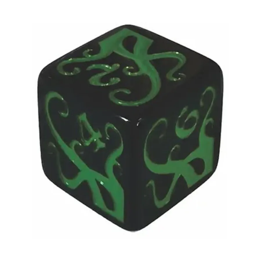 

Щупальце d6 — черное с зеленым, Dice (Black Oak)