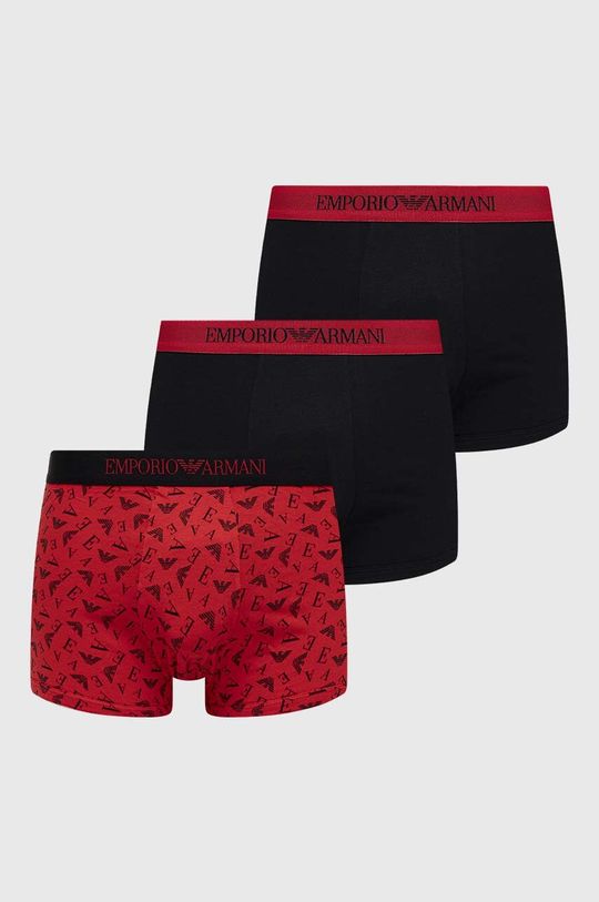 3 пары хлопковых боксеров Emporio Armani Underwear, мультиколор
