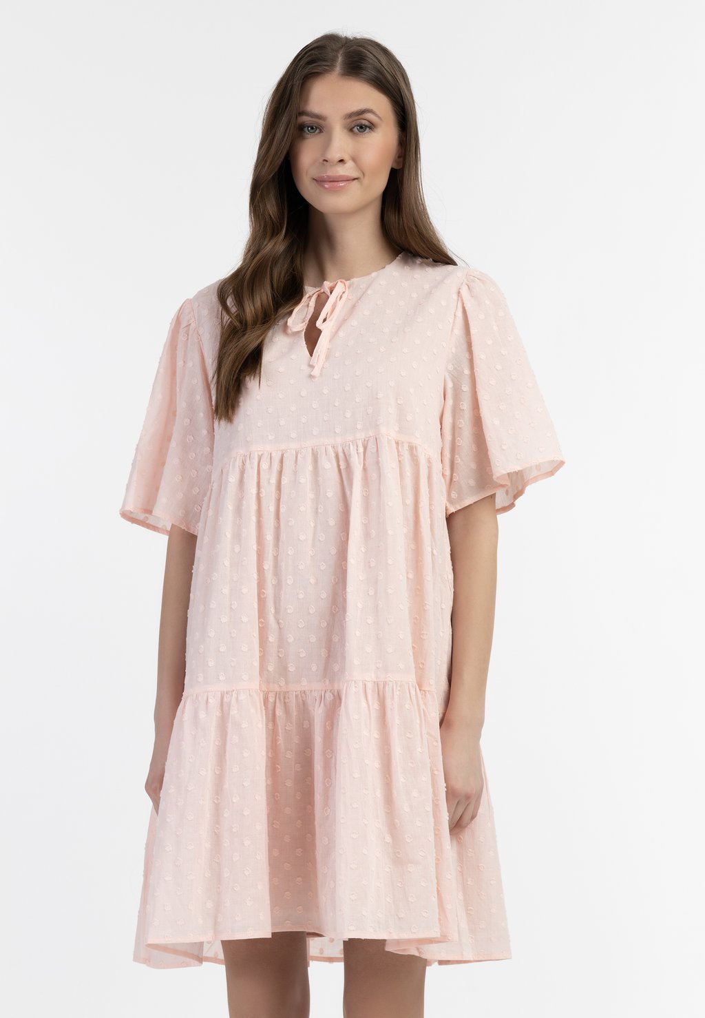 Летнее платье DreiMaster, светло-розовый летнее платье dreimaster светло коричневый