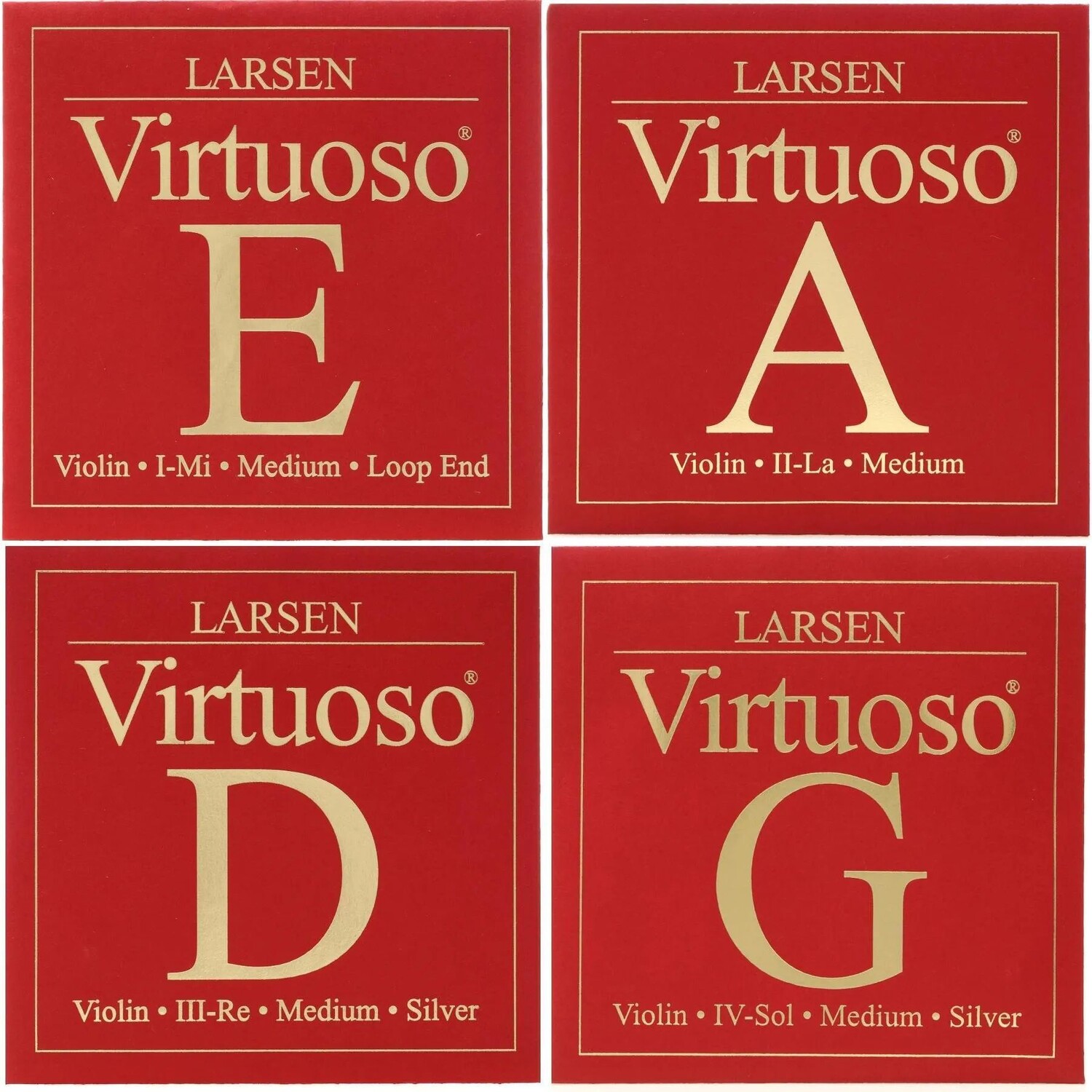 

Новый набор струн для скрипки Larsen Virtuoso — размер 4/4, конец петли E