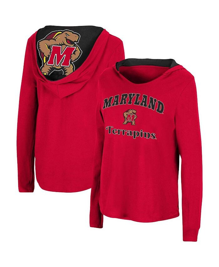 

Женская красная футболка с длинным рукавом и худи Maryland Terrapins Catalina Colosseum, красный