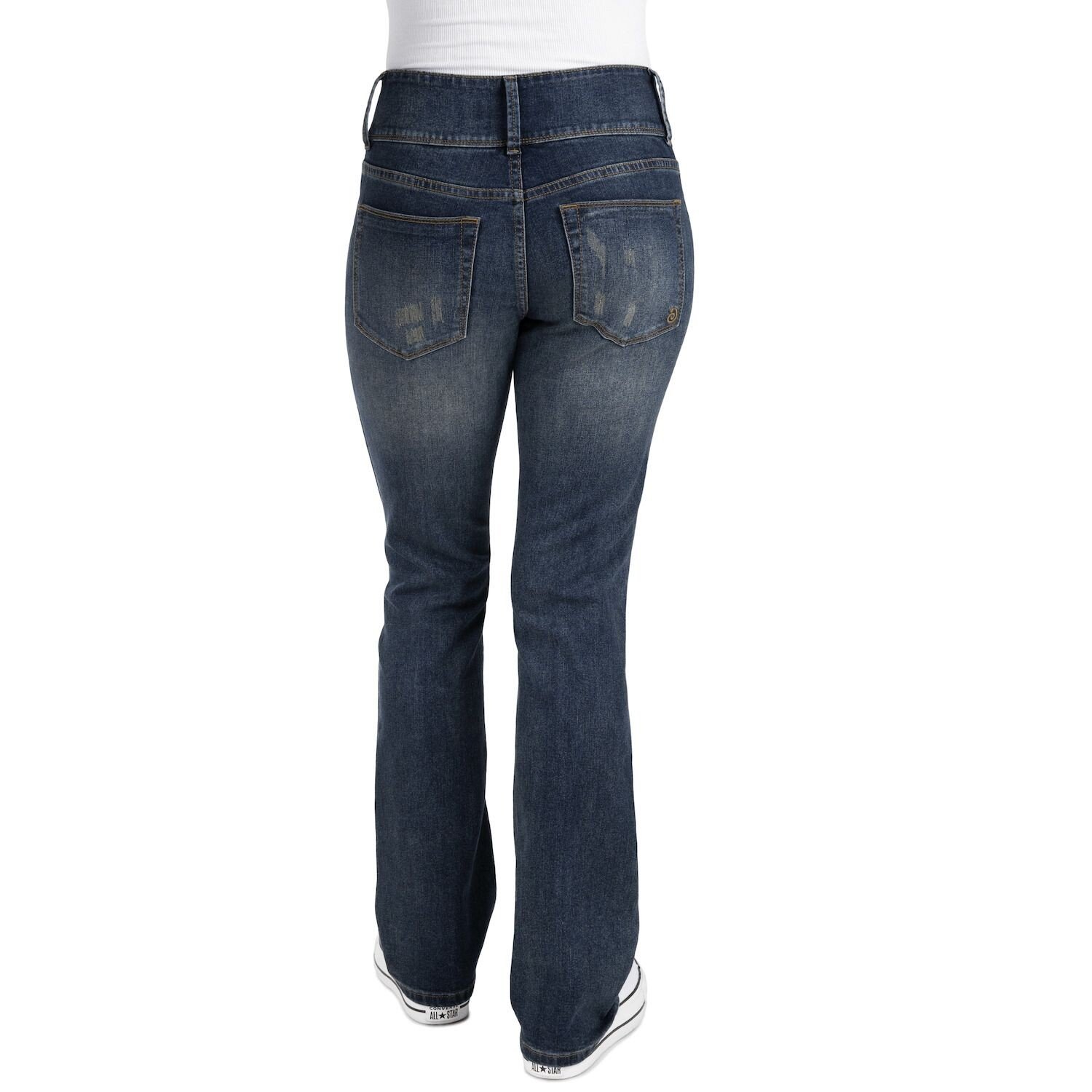 

Юниорские джинсы Indigo Rein со средней посадкой и тройными пуговицами Bootcut Indigo Rein