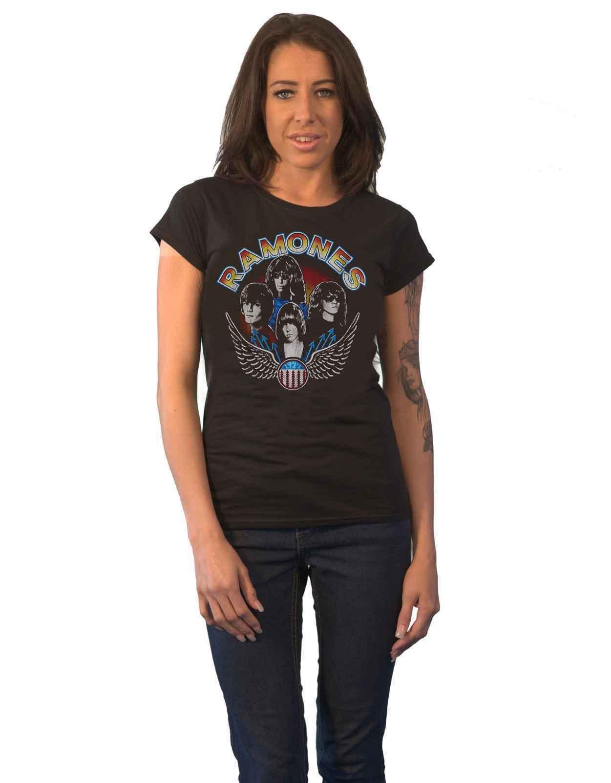 Винтажная футболка с крыльями Ramones, черный softorbits softskin photo makeup домашний фотомакияж [цифровая версия] цифровая версия
