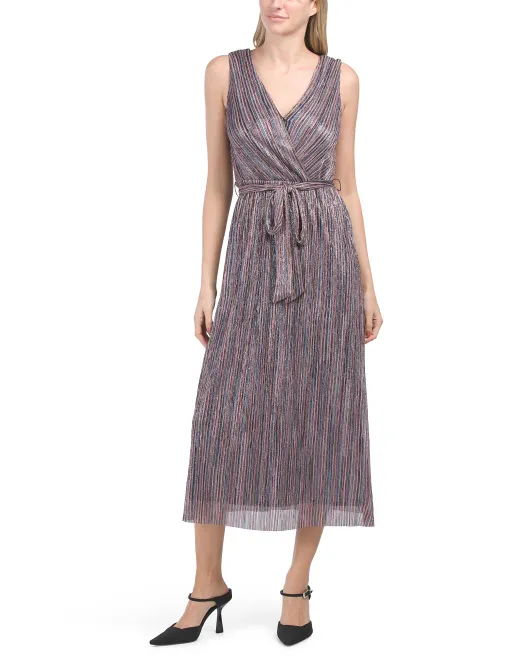 

Платье миди с поясом Surplice Anne Klein, цвет Ballet