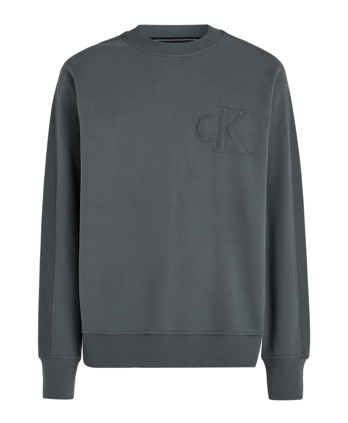 

Толстовка с круглым вырезом и аппликацией Calvin Klein Jeans, серый