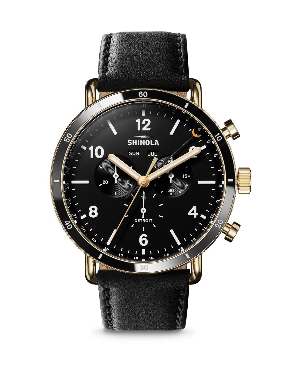 

Часы Canfield Sport с кожаным ремешком Shinola, черный