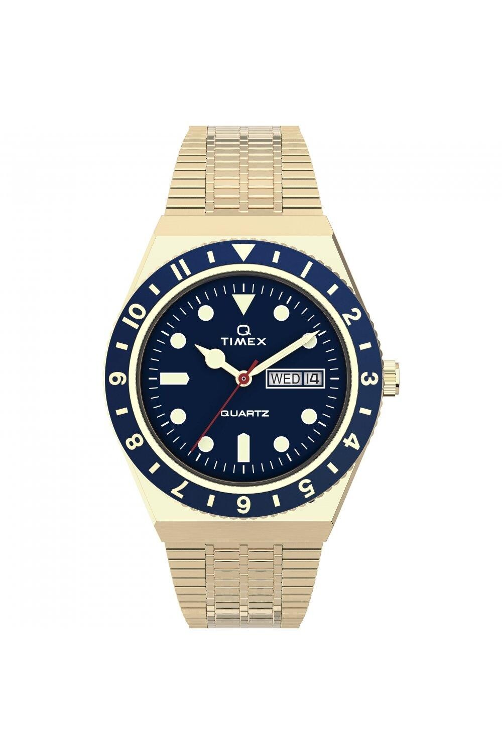 

Классические аналоговые кварцевые часы Q Diver из нержавеющей стали — Tw2U62000 Timex, синий