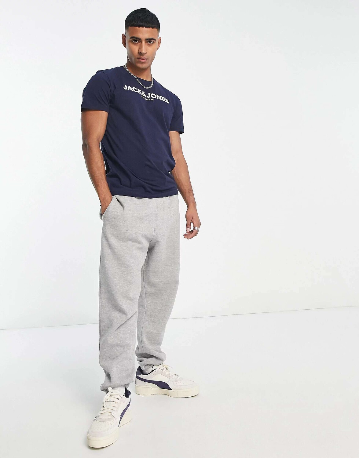 

Темно-синяя футболка с логотипом Jack & Jones, Синий