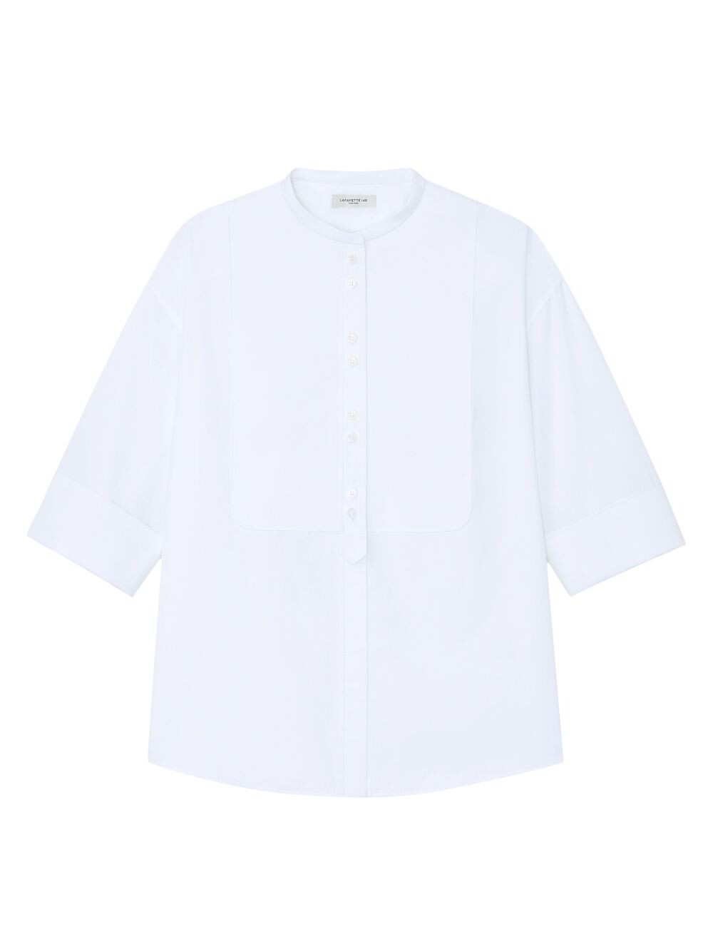 

Рубашка-смокинг с нагрудником спереди Lafayette 148 New York, белый