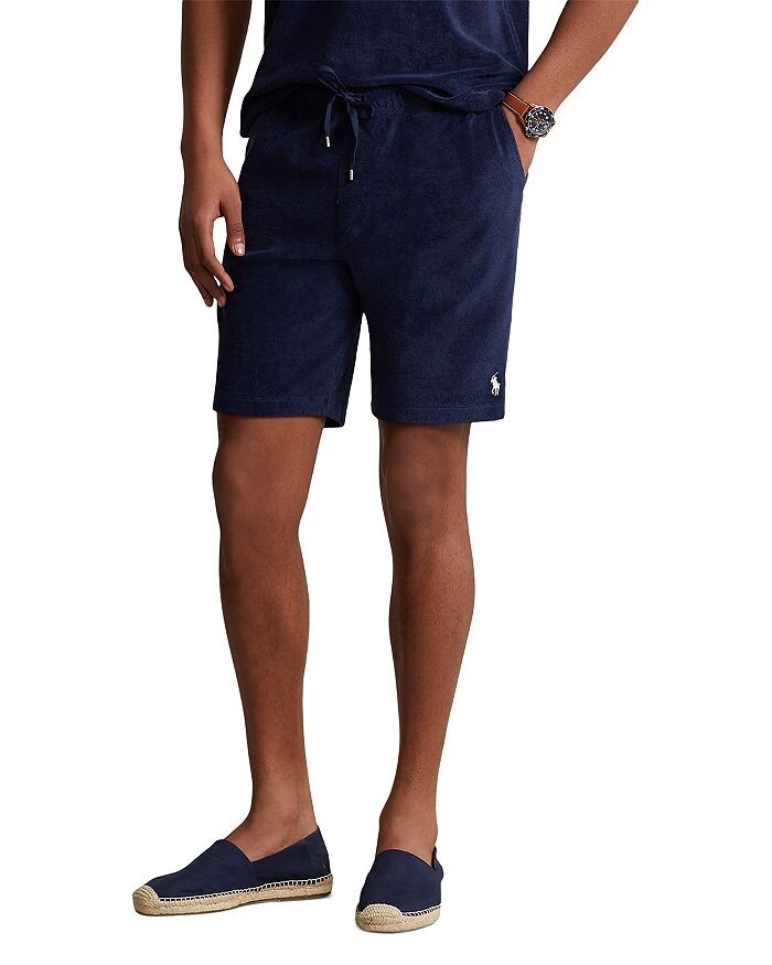 

7,75-дюймовые махровые шорты с кулиской Polo Ralph Lauren, синий