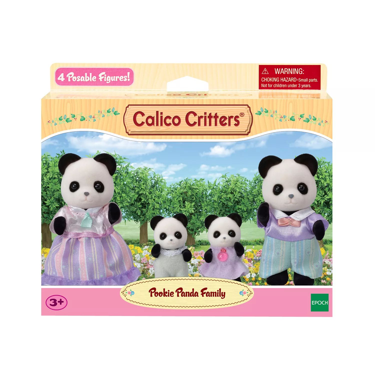 Семейный набор Calico Critters Pookie Panda из 4 коллекционных фигурок кукол Calico Critters