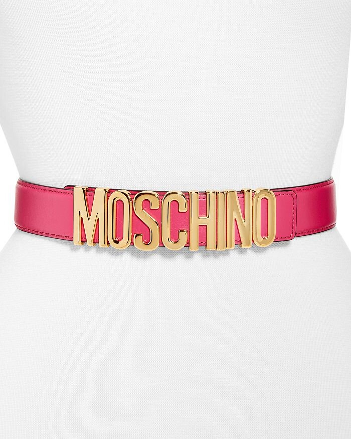 

Женский кожаный ремень Moschino с пряжкой с логотипом Moschino