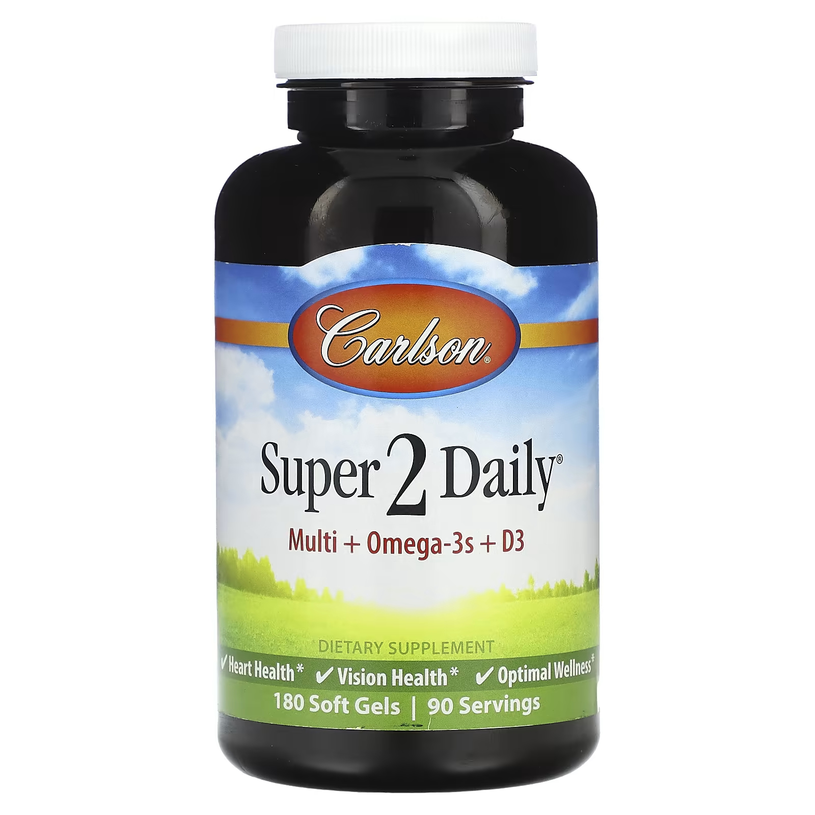 Carlson Super 2 Daily Multi + Omega-3 + D3 180 мягких таблеток мультивитамины для взрослых carlson super 1 daily 180 таблеток