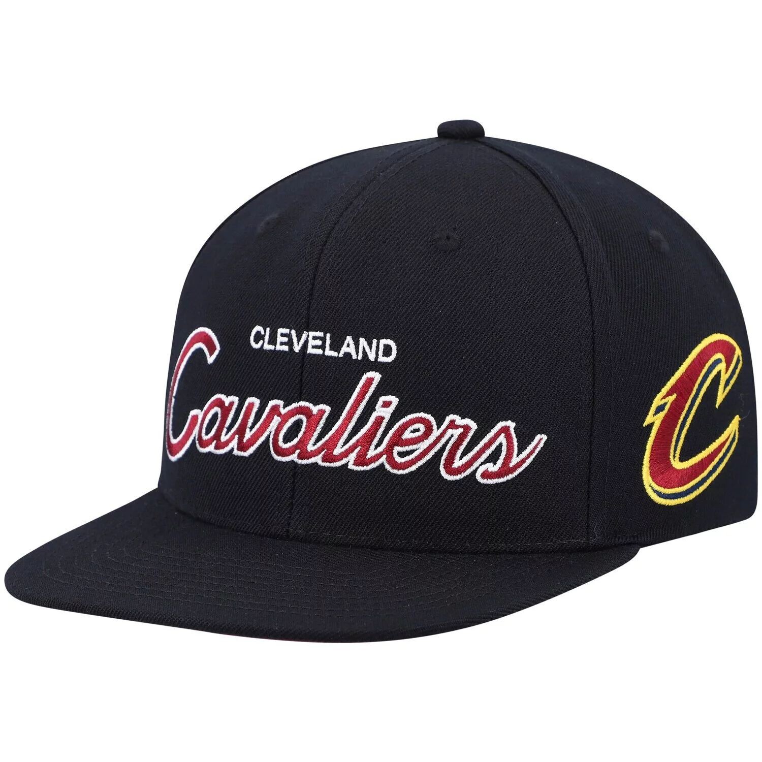 

Мужская черная кепка Mitchell & Ness Cleveland Cavaliers Hardwood Classics Script 2.0 Snapback