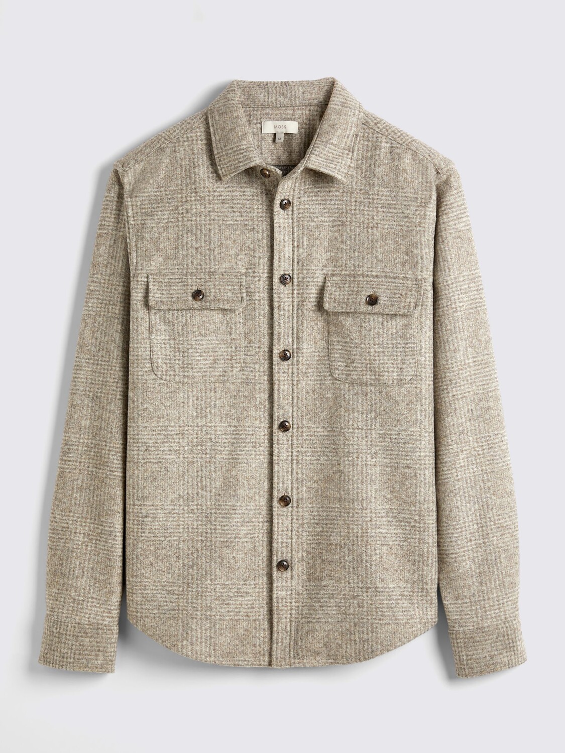 

Верхняя рубашка из смесовой шерсти в клетку Moss, серо-коричневый