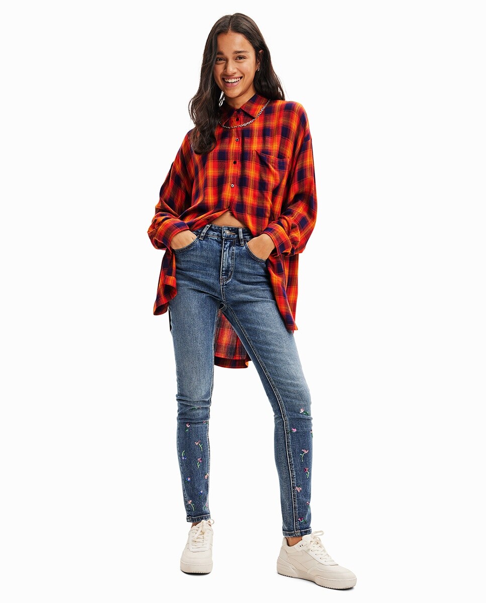 

Рубашка в клетку оверсайз Desigual, красный