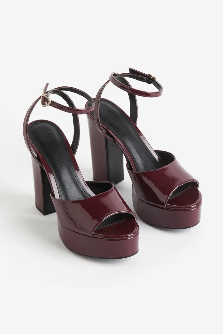 Босоножки на платформе и каблуке H&M, бордовый