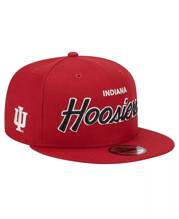 

Мужская малиновая кепка Indiana Hoosiers Team Script 9Fifty Snapback New Era, красный