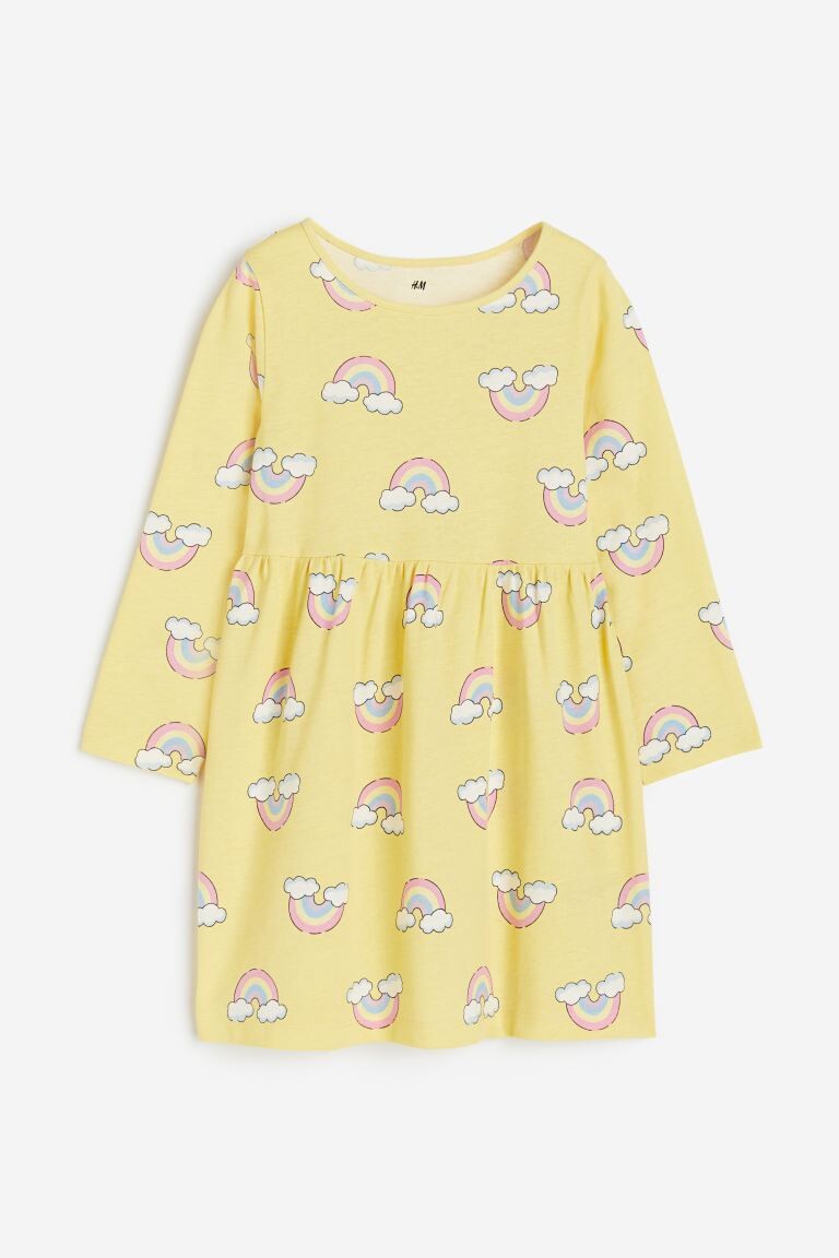 

Платье из хлопкового трикотажа H&M, желтый
