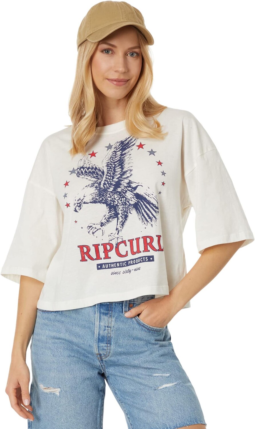 

Укороченная футболка Freedom Heritage Rip Curl, цвет Bone