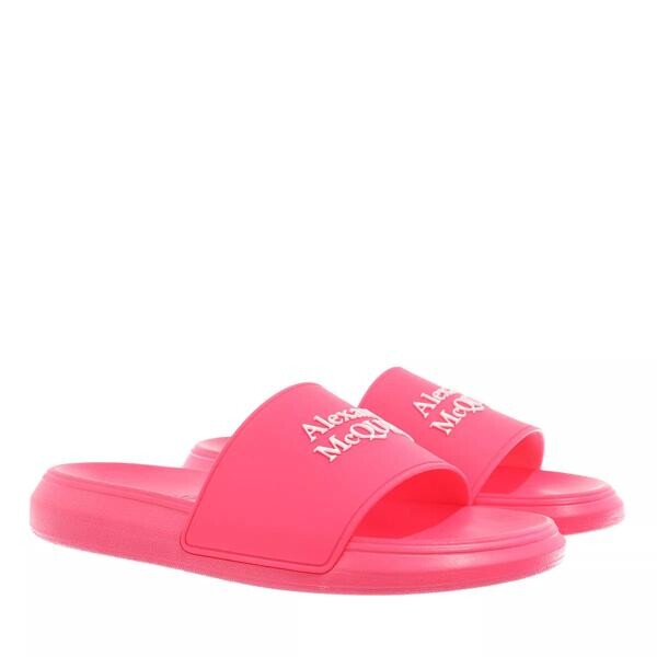 

Сандалии pool slides neon pink/white Alexander Mcqueen, розовый
