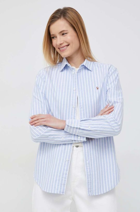 Хлопчатобумажную рубашку Polo Ralph Lauren, синий printio рубашка поло поло ральф лоррен