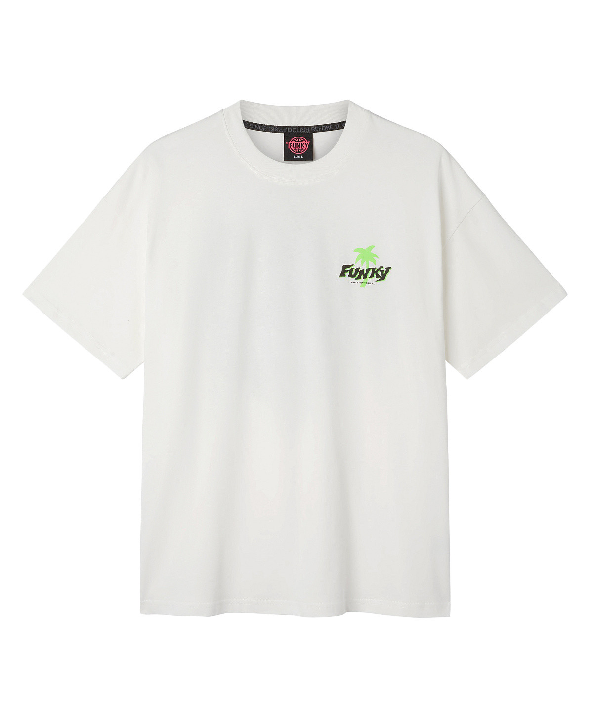 Funky футболка с круглым вырезом с принтом «море и горы», белый
