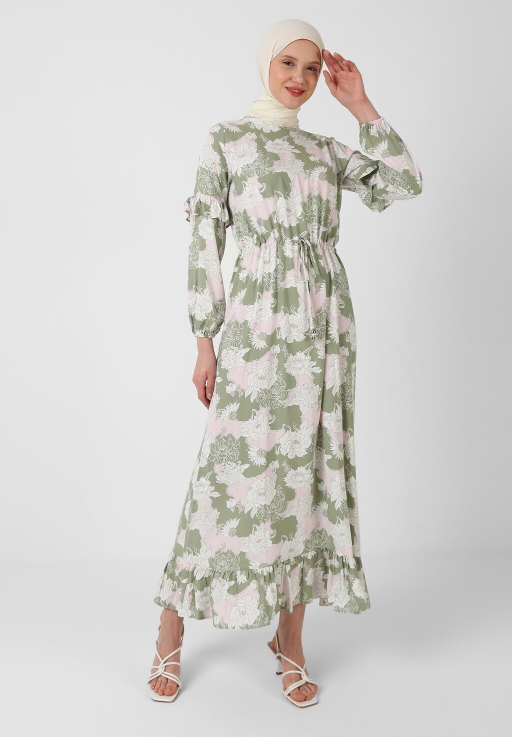 

Платье макси MODEST REFKA Modanisa, зеленый