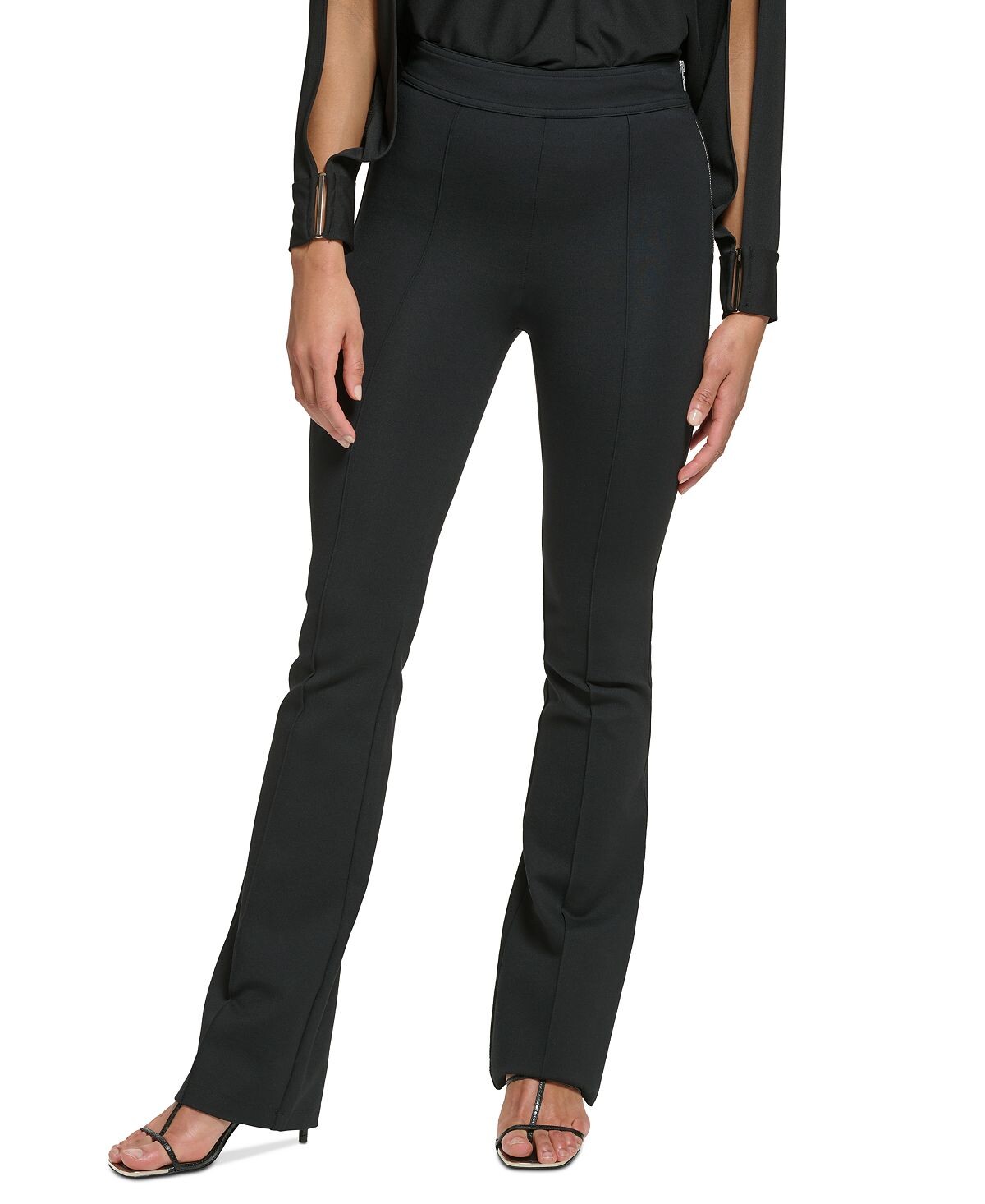 

Женские брюки Bootcut с боковой молнией Ponte DKNY, черный