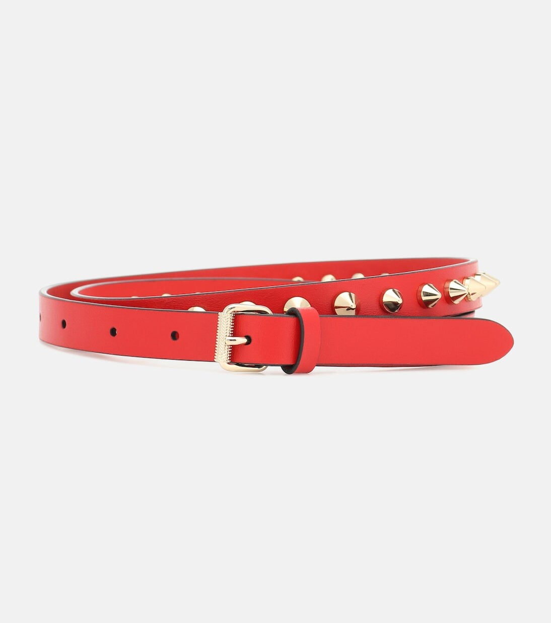 

Кожаный ремень Loubispikes Christian Louboutin, красный