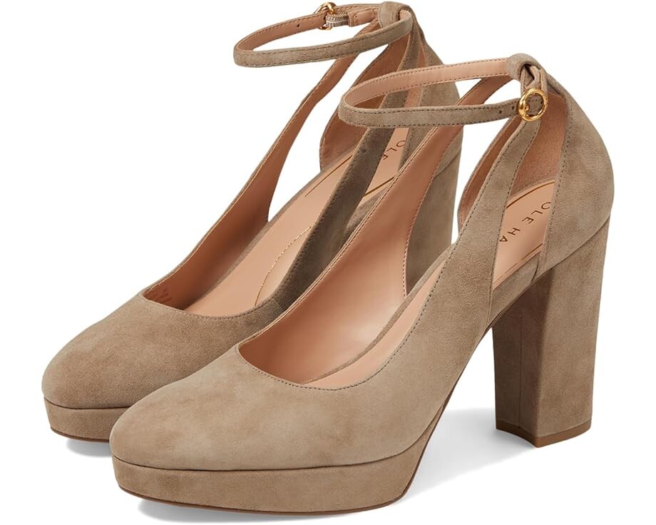 

Туфли Cole Haan Remi Platform Ankle Strap 100 mm, цвет Irish Coffee Suede