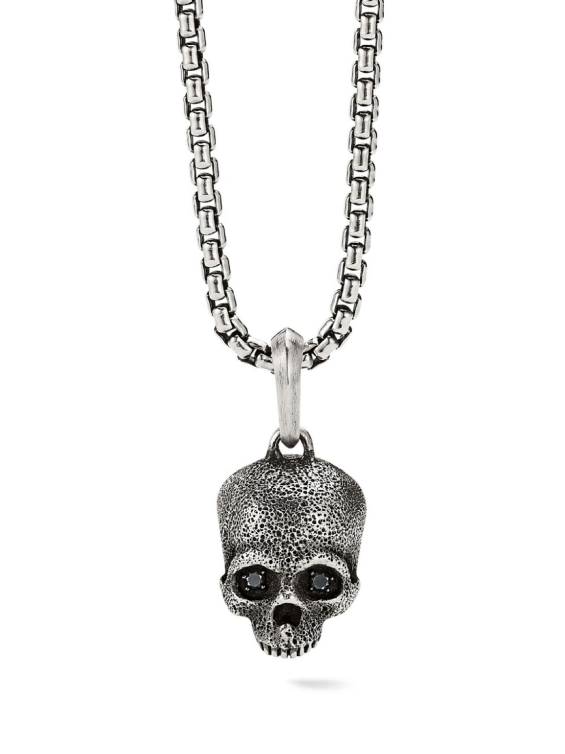 

Серебряная подвеска Memento Mori Skull с бриллиантами David Yurman, серебряный