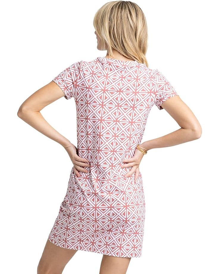 

Платье Southern Tide Chanelle Painted Geo Performance Dress, цвет Dusty Coral