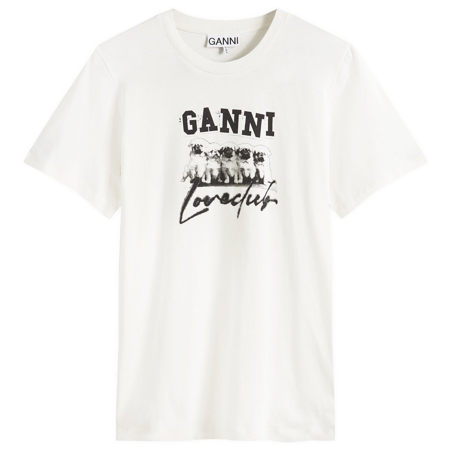 

Футболка Ganni Love T-Shirt, цвет Egret