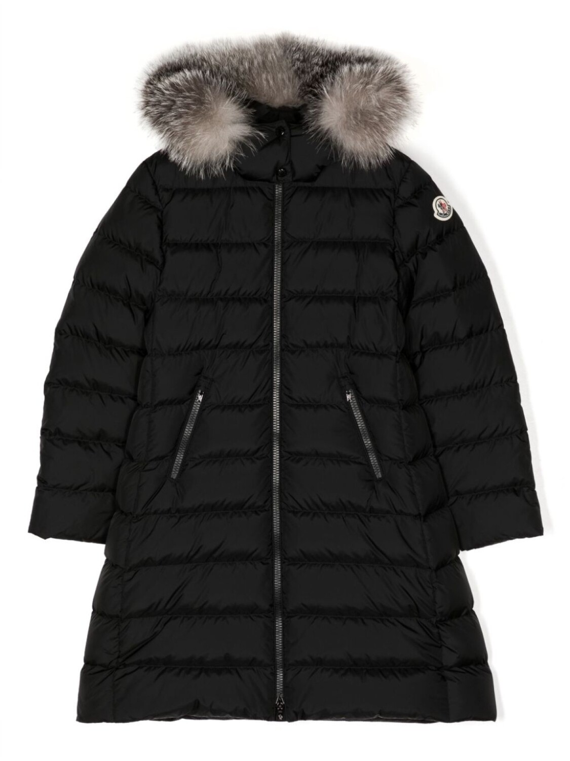 

Moncler Enfant пуховик с нашивкой-логотипом, черный