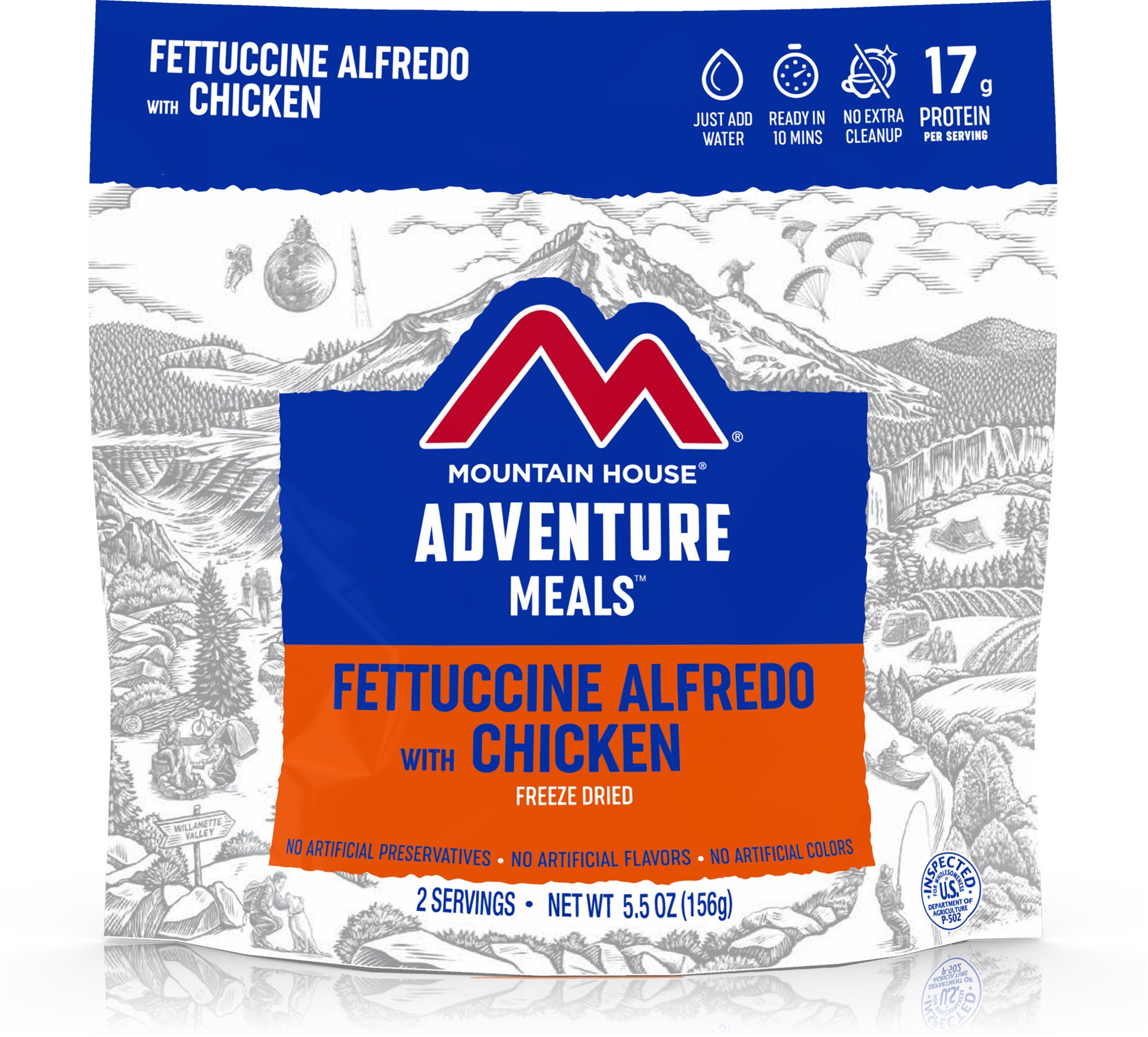 Феттучини Альфредо с курицей – 2 порции Mountain House классическая сковорода для завтрака – 2 5 порции mountain house