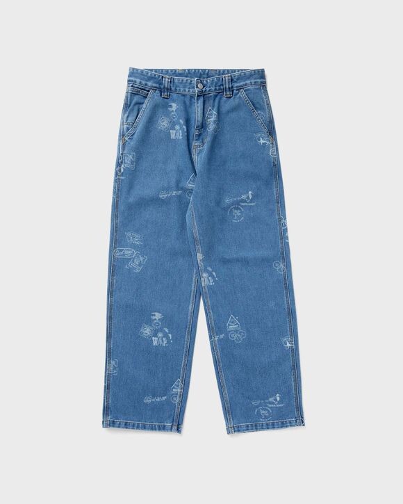 

Джинсы Carhartt Wip Stamp Pant, цвет stamp print, blue bleached