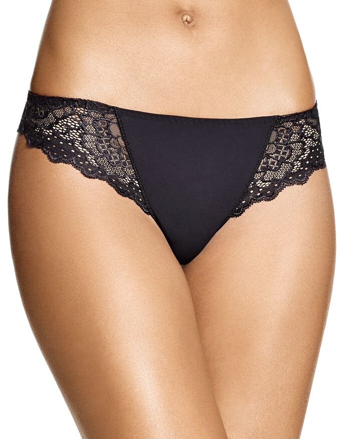 

Cheeky Tanga с кружевной отделкой Caresse Simone Perele, черный