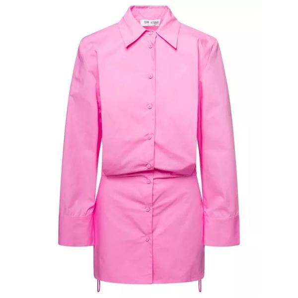 

Платье margot mini shirt-dress in cotton The Attico, розовый