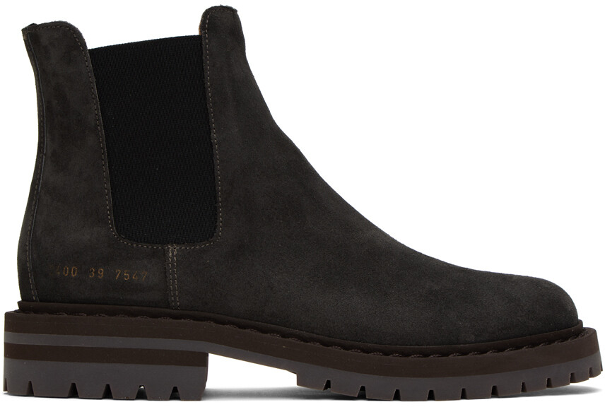 

Черные ботинки челси с тиснением Common Projects, Черный, Черные ботинки челси с тиснением Common Projects