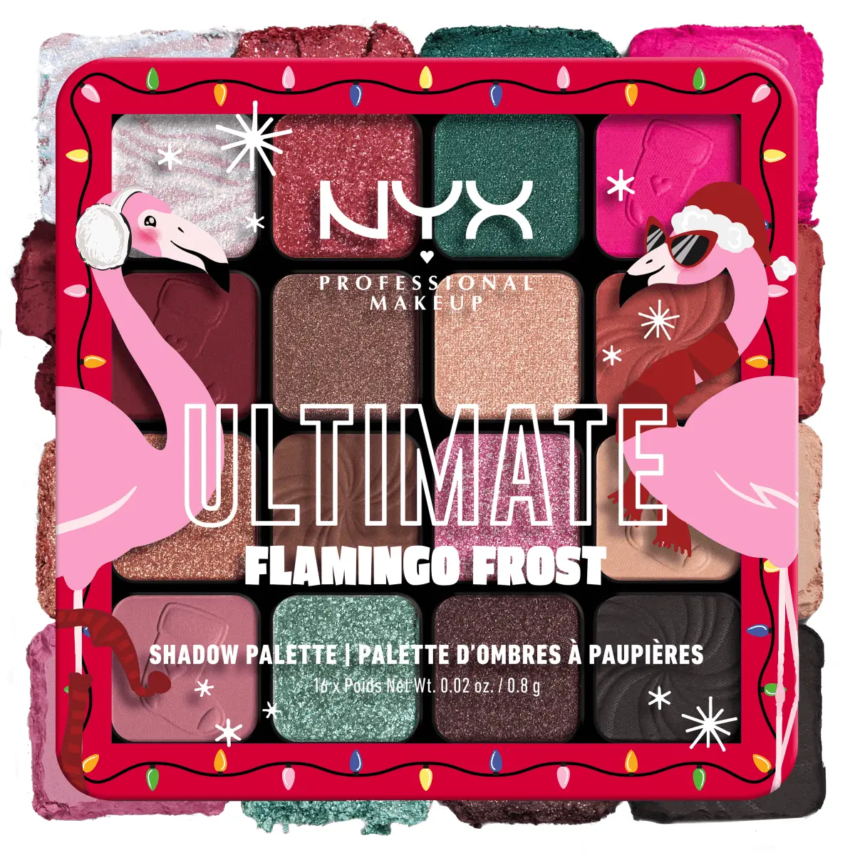 

Палетка теней для век Nyx Professional Makeup Ultimate Flaming Frost, 16x0,8 гр